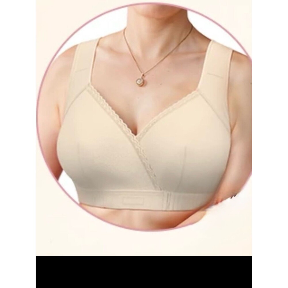 EaseBlooming Ultra Soft Front Closure Bra in Beige 3XL NWT